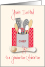 Invitation to Graduation Party for Chef with Cooking Utensils card