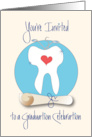 Invitation to Dental Graduation Party, Tooth, Diploma & Utensils card