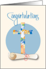 Graduation Congratulations Ministry, Stained Glass Cross & Diploma card