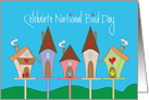 National Bird Day, Birdhouses on Poles in Springtime card