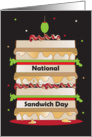 Sandwich Day, Stacked Bacon, Cheese, Tomato Sandwich card