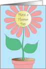 Plant a Flower Day, with Pink and Yellow Flower Planted in Pot card
