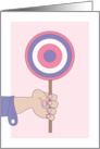 National Lollipop Day, Large Swirl Purple, Pink & White Lollipop card