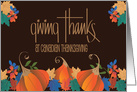 Hand Lettered Canadian Thanksgiving, Giving Thanks with Fall Leaves card