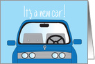 It’s a New Car with Blue Car and Hand Lettering card