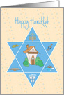 Hanukkah from Realtor, Star of David with Cute Cottage card