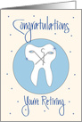Retirement for Dentist, Sparkling Tooth with Dental Equipment card