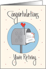 Retirement for Postal Worker, Mailbox & Envelopes card