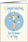 Retirement for Bishop, Stained Glass Cross and White Doves card