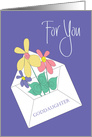 Thinking of You Goddaughter, Envelope Filled with Floral Bouquet card