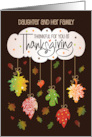Hand Lettered Thanksgiving Daughter and Family Brilliant Fall Leaves card