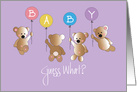 We’re Pregnant, with Flying Bears & Colorful Baby Balloons card