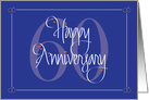 Wedding Anniversary for 60 Years, Large Number, Hearts & Rings card