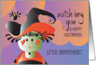 Halloween for Little Girl Sweetheart Witching You Cute Witch in Hat card