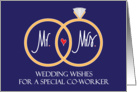 Wedding Congratulations for Co-Worker, Golden Wedding Rings card