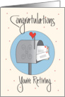 Mail Carrier Retirement Congratulations, Mailbox and Letters card