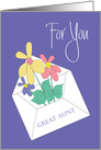 Thinking of You for Great Aunt, Large Envelope with Floral Bouquet card