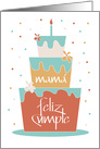 Cumpleaos Para Mam, Torta Naraja con Tres Flores card