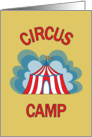 Circus Summer Camp Thinking of You, with Striped Circus Tent card