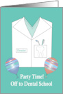 Invitation Off to Dental School Party Shirt, Toothbrush and Balloons card