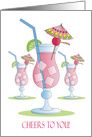 National Daiquiri Day, Trio of Daiquiri Filled Tropical Drink Glasses card