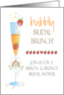 Bridal Shower Invitation with Strawberry Mimosa for Bridal Brunch card