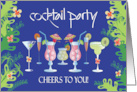 Invitation to Cocktail Party Colorful Cocktails in Tropical Setting card