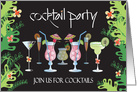 Business Cocktail Party Invitation, Cocktails in Tropical Setting card