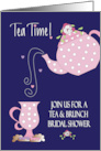 Invitation to Bridal Shower Brunch with Tea Pot and Floral Brunch card