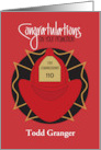 Promotion Fire Commissioner, Fireman’s Hat with Custom Name card