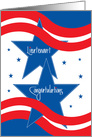U.S. Military Lieutenant Promotion, Patriotic Stars & Stripes card