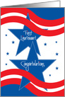 First Lieutenant U.S. Military Promotion, with Stars & Stripes card