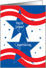 Military Promotion U.S. Master Sergeant, with Stars & Stripes card