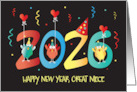 New Year’s 2024 for Great Niece with Birds Celebrating with Party Hats card