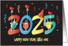 New Year’s 2024 for Kids with Colorful Birds Celebrating in Party Hats card