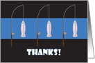 Thanks for Fishing, Trio of Fishing Rods with Rainbow Trout card