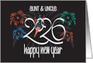 Hand Lettered New Year’s 2026 for Aunt & Uncle Bursting Fireworks card