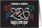 Hand Lettered New Year’s 2024 for Grandma and Grandpa with Fireworks card