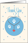 Thank You for Veterinarian, Stethoscope, Heart and Paw Prints card