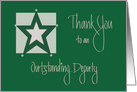 Thank You to Deputy, Green and Silver Star with Hand Lettering card