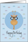 Birthday for Eye Doctor, Giraffe with Large, Black Eye Glasses card