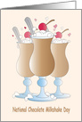 National Chocolate Milkshake Day, Trio of Milkshakes & Cherries card