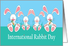 International Rabbit Day, Bunny Family with Carrots card