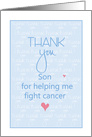 Thank you to Son for Helping to Fight Cancer, with Heart card