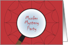 Invitation to Murder Mystery Party with Magnifying Glass and Web card