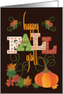Hand Lettered Happy Fall Y’All Decorated Letters Pumpkin Fall Leaves card