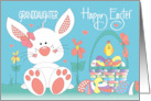 Easter for Granddaughter White Bunny with Decorated Easter Egg Basket card