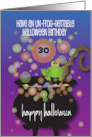 Un-frog-gettable Halloween Birthday Frog on Cauldron with Custom Age card
