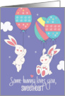 Easter for Sweetheart Some-Bunny Love You Duo of White Bunnies card