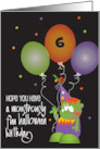 Hand Lettered Monstrously Fun Birthday Monster Custom Age Balloon card